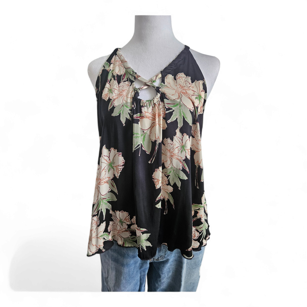 Free People Black Floral Tank and Perfect Catch Lavender Bodysuit. Medium and XS